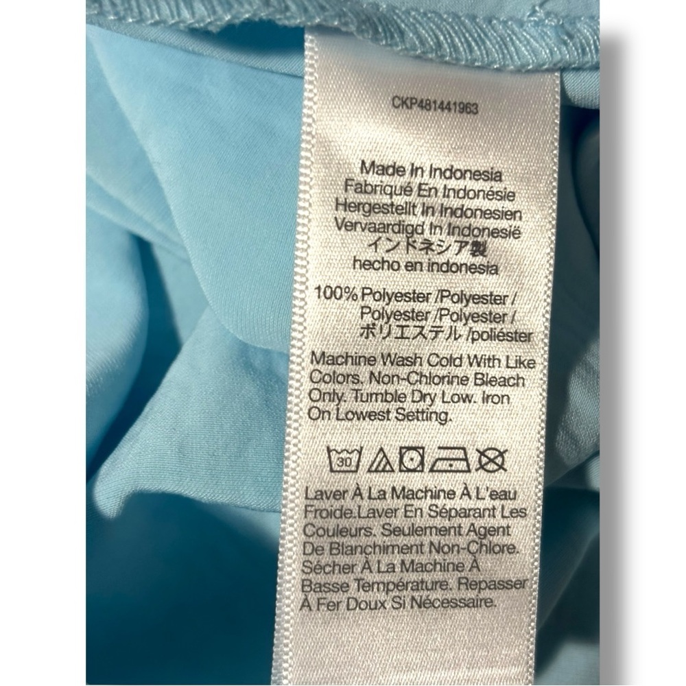 Madewell NWT Sky Blue Empire Waist Silky Maxi Dress with Ruffle Shoulder Detail - Picture 11 of 16